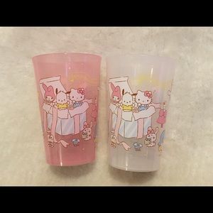 Sanrio Characters Plastic Cups Set of 2 (Pink&White)